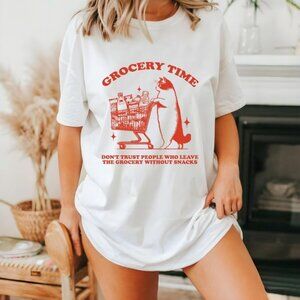Grocery Time Retro Sarcastic T Shirt, Trendy Retro Graphic T Shirt